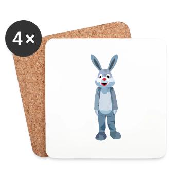 Hase Kaninchen Tier nicht nur für Ostern - Untersetzer (4er-Set) - Weiß - Vorne