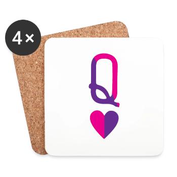Queen of Hearts - Coasters (set of 4) - white - Front