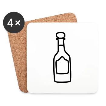 Bouteille de 1 - Dessous de verre (lot de 4) - blanc - Devant