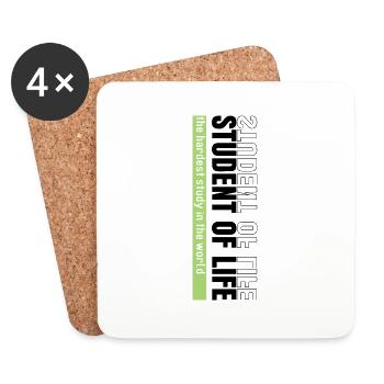 Étudiant de la vie - Dessous de verre (lot de 4) - blanc - Devant