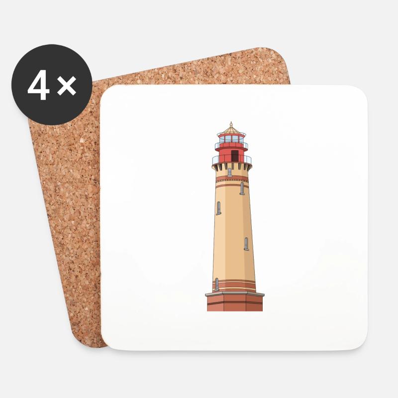 Leuchtturm Kap Arkona - Untersetzer (4er-Set) - Weiß