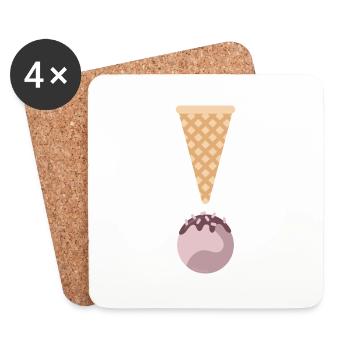 Une glace, un point c'est tout! - Dessous de verre (lot de 4) - blanc - Devant