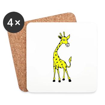 Giraffe 02 - Coasters (set of 4) - white - Front