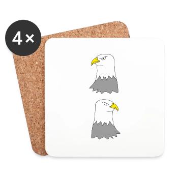 Deux aigles - Dessous de verre (lot de 4) - blanc - Devant