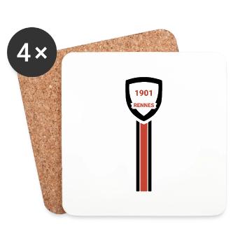 Rennes football club - Dessous de verre (lot de 4) - blanc - Devant