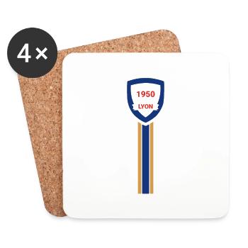 Lyon football club - Coasters (set of 4) - white - Front