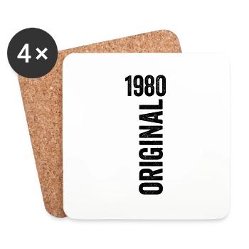 1980 Cadeau Anniversaire 1980 édition limitée 1980 - Dessous de verre (lot de 4) - blanc - Devant