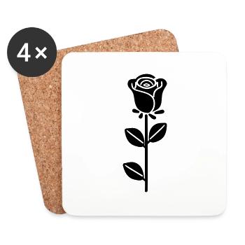 Pink Flower - Coasters (set of 4) - white - Front
