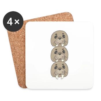 Walrus Triple Pack - Coasters (set of 4) - white - Front