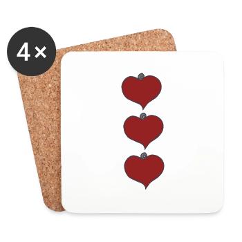 Heart pendant triple - Coasters (set of 4) - white - Front