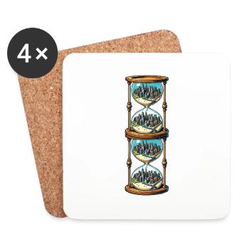 La ville du sablier 2 - Dessous de verre (lot de 4) - blanc - Devant