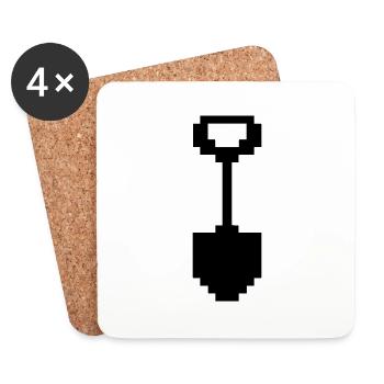 Shovel Pixel - Coasters (set of 4) - white - Front