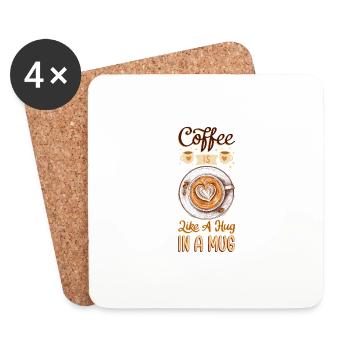 Café Amateur de café Tasse à café Barista Boisson - Dessous de verre (lot de 4) - blanc - Devant