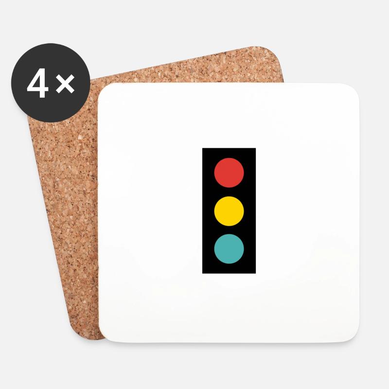 Kinder Ampel - Untersetzer (4er-Set) - Weiß