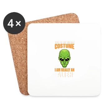 Halloween C’est mon costume humain. I bi - Dessous de verre (lot de 4) - blanc - Devant