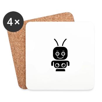 Roboter - Untersetzer (4er-Set) - Weiß - Vorne