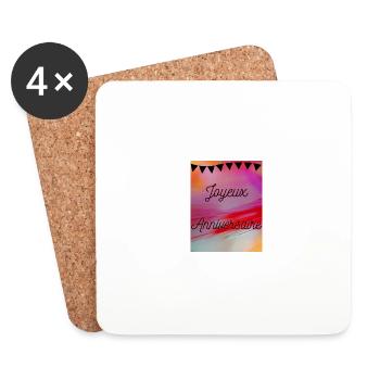 BIRTHDAY,HAPPY BIRTHDAY,HAPPY BIRTHDAY - Coasters (set of 4) - white - Front
