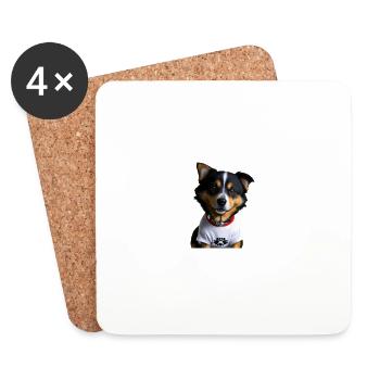 Cute dog - Coasters (set of 4) - white - Front