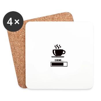 Coffee Coffee Cup Caffeine Gift Coffee Bean - Coasters (set of 4) - white - Front