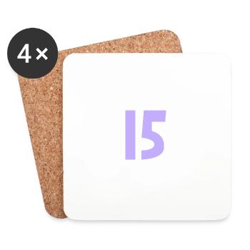 15. 15 ANS. 15e ANNIVERSAIRE. ANNIVERSAIRE 15 ANS. - Dessous de verre (lot de 4) - blanc - Devant