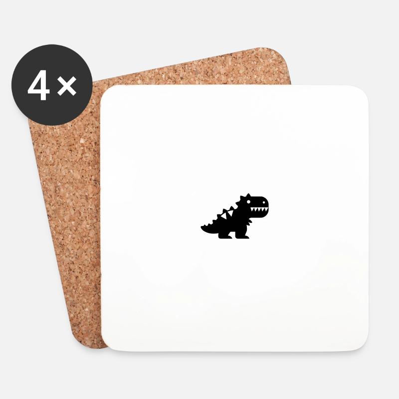 Dinosaurier - Untersetzer (4er-Set) - Weiß
