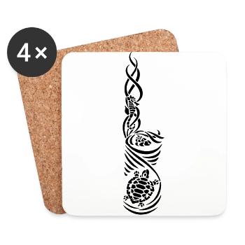UW-Tribal - Untersetzer (4er-Set) - Weiß - Vorne