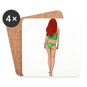 Sexy Girl - Dessous de verre (lot de 4) - blanc - Devant