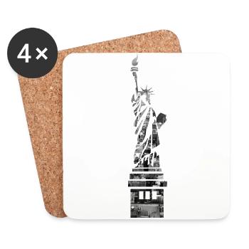 New York City Freiheitsstatue - Untersetzer (4er-Set) - Weiß - Vorne