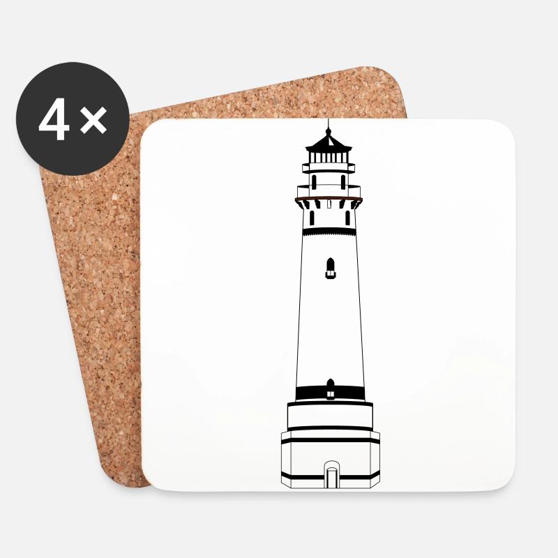 Leuchtturm 1 - Untersetzer (4er-Set) - Weiß