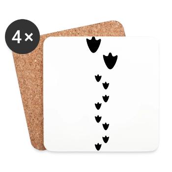 Duck tracks, footprints (super cheap!) - Coasters (set of 4) - white - Front
