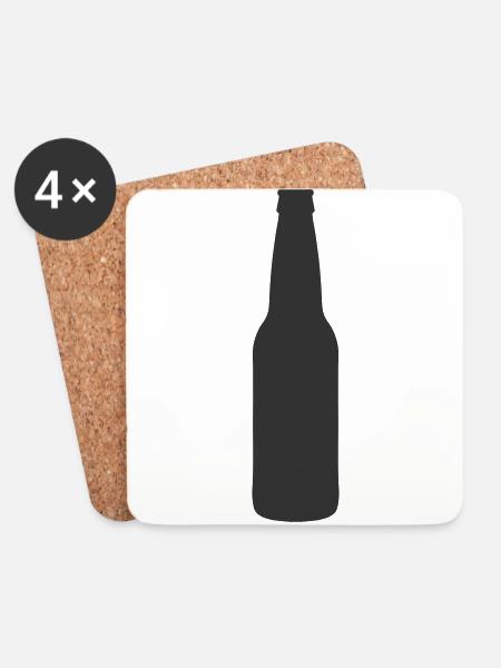Bierflasche - Untersetzer (4er-Set) - Weiß