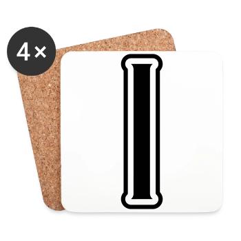 1 Zahl symbol - Untersetzer (4er-Set) - Weiß - Vorne
