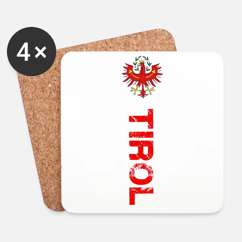 Tirol - Untersetzer (4er-Set) - Weiß