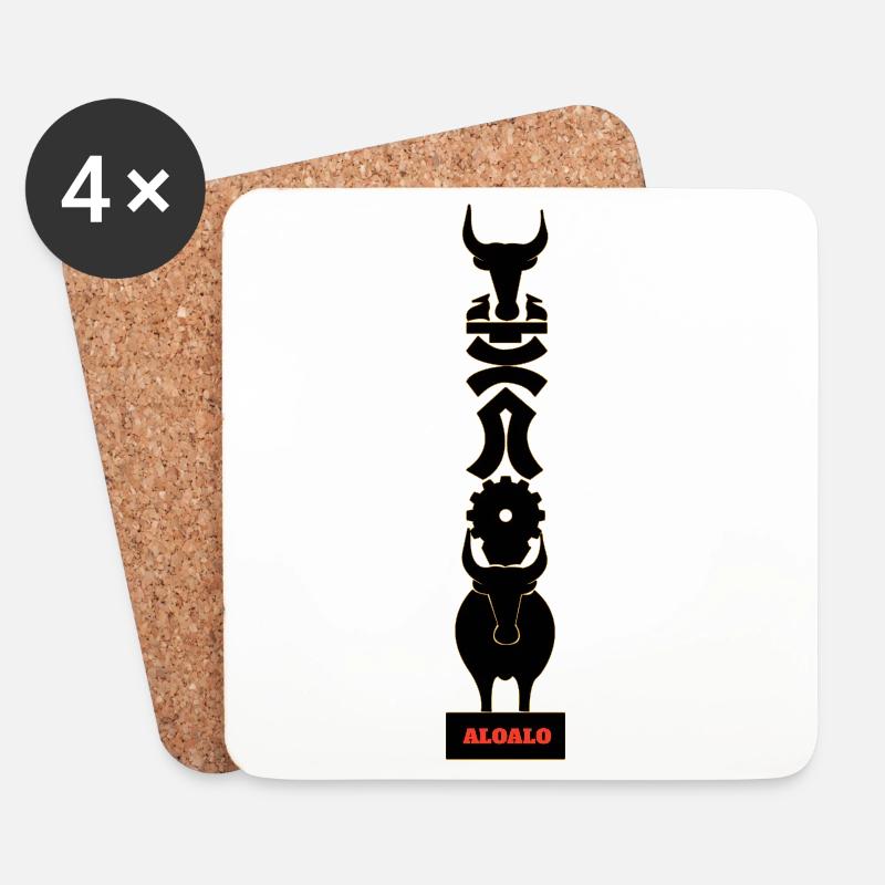 Aloalo, kulturelles Symbol Madagaskars - Untersetzer (4er-Set) - Weiß
