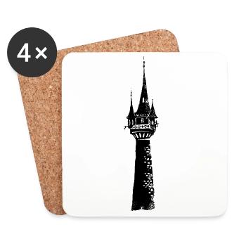 Märchen Turm - Untersetzer (4er-Set) - Weiß - Vorne
