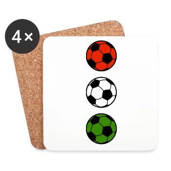 Football Hungary Ball Sports - Coasters (set of 4) - white - Front