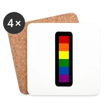 Lgbtq Flag - Coasters (set of 4) - white - Front