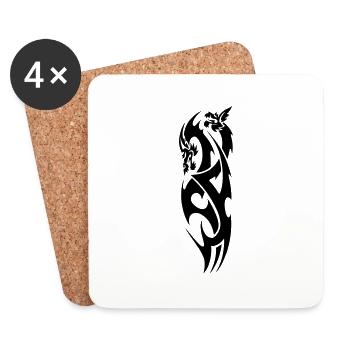 tribal dragon - Untersetzer (4er-Set) - Weiß - Vorne