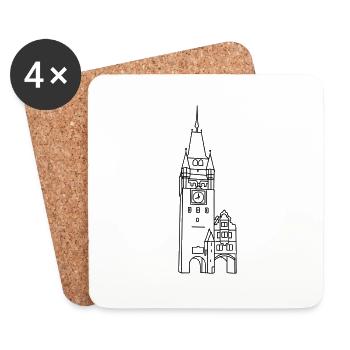 Martinstor Freiburg - Untersetzer (4er-Set) - Weiß - Vorne