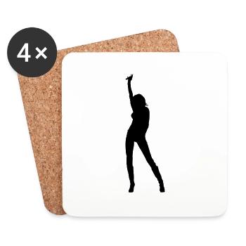 Frau Körper Silhouette Vektor-Design - Untersetzer (4er-Set) - Weiß - Vorne