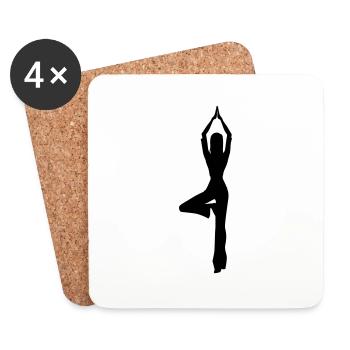 yoga - Dessous de verre (lot de 4) - blanc - Devant