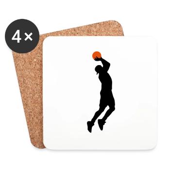 basketballer_2c - Dessous de verre (lot de 4) - blanc - Devant
