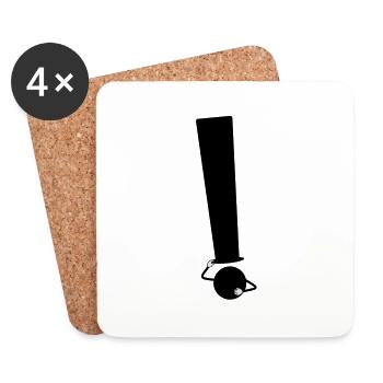 Funny Exclamation mark - Coasters (set of 4) - white - Front