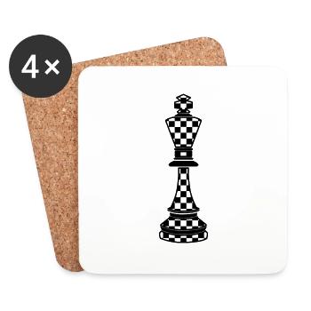 Chess king plaid - Coasters (set of 4) - white - Front