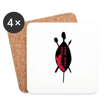 Zulu Shield - Coasters (set of 4) - white - Front