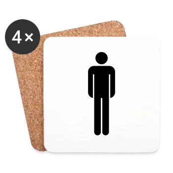 pictogram mann figur maennlich stehend neutral zei - Untersetzer (4er-Set) - Weiß - Vorne