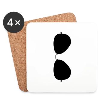 Sonnenbrille - Untersetzer (4er-Set) - Weiß - Vorne