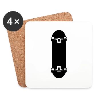 skateboard - Coasters (set of 4) - white - Front