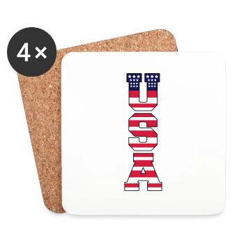 usa_design_1 - Dessous de verre (lot de 4) - blanc - Devant