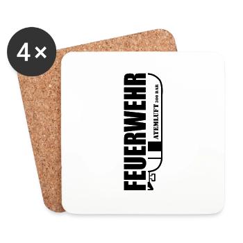 Feuerwehr Feuerwehrmann Geschenk - Untersetzer (4er-Set) - Weiß - Vorne